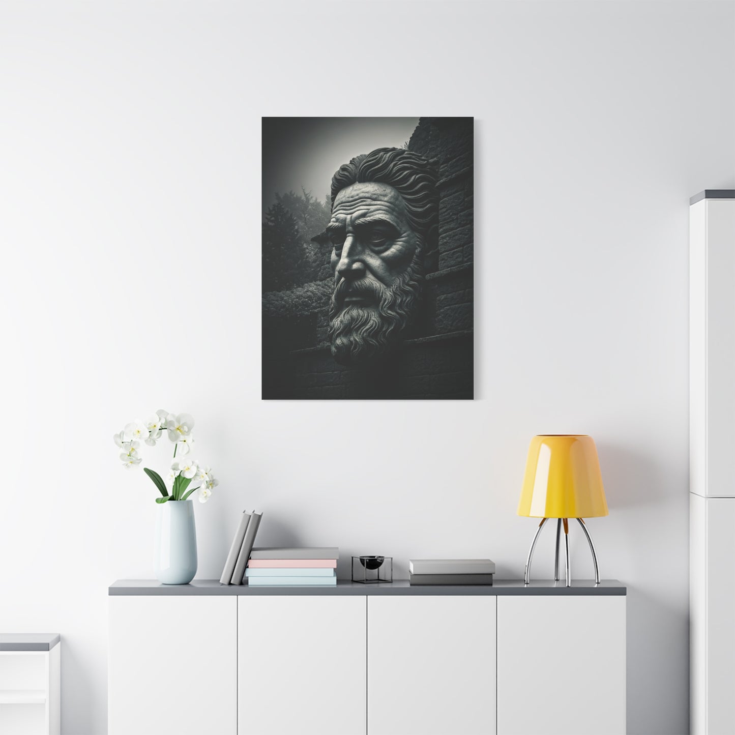Ancient Stone Philosopher Bust Wall Art & Canvas Prints