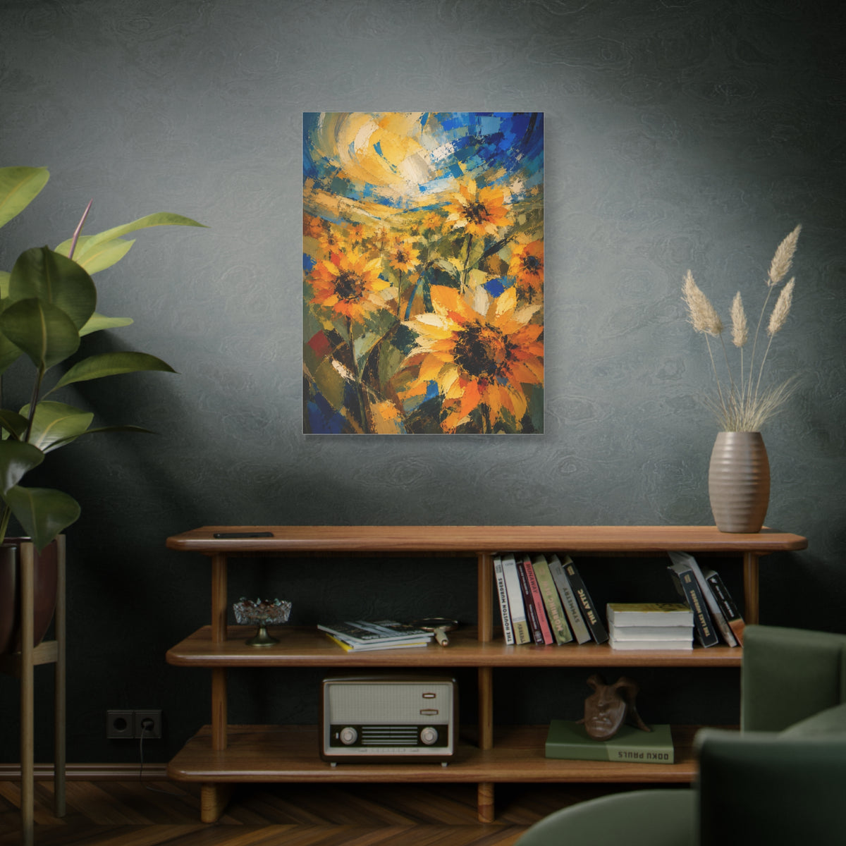 Abstract Expressionist Sunflower Field Wall Art & Canvas Print