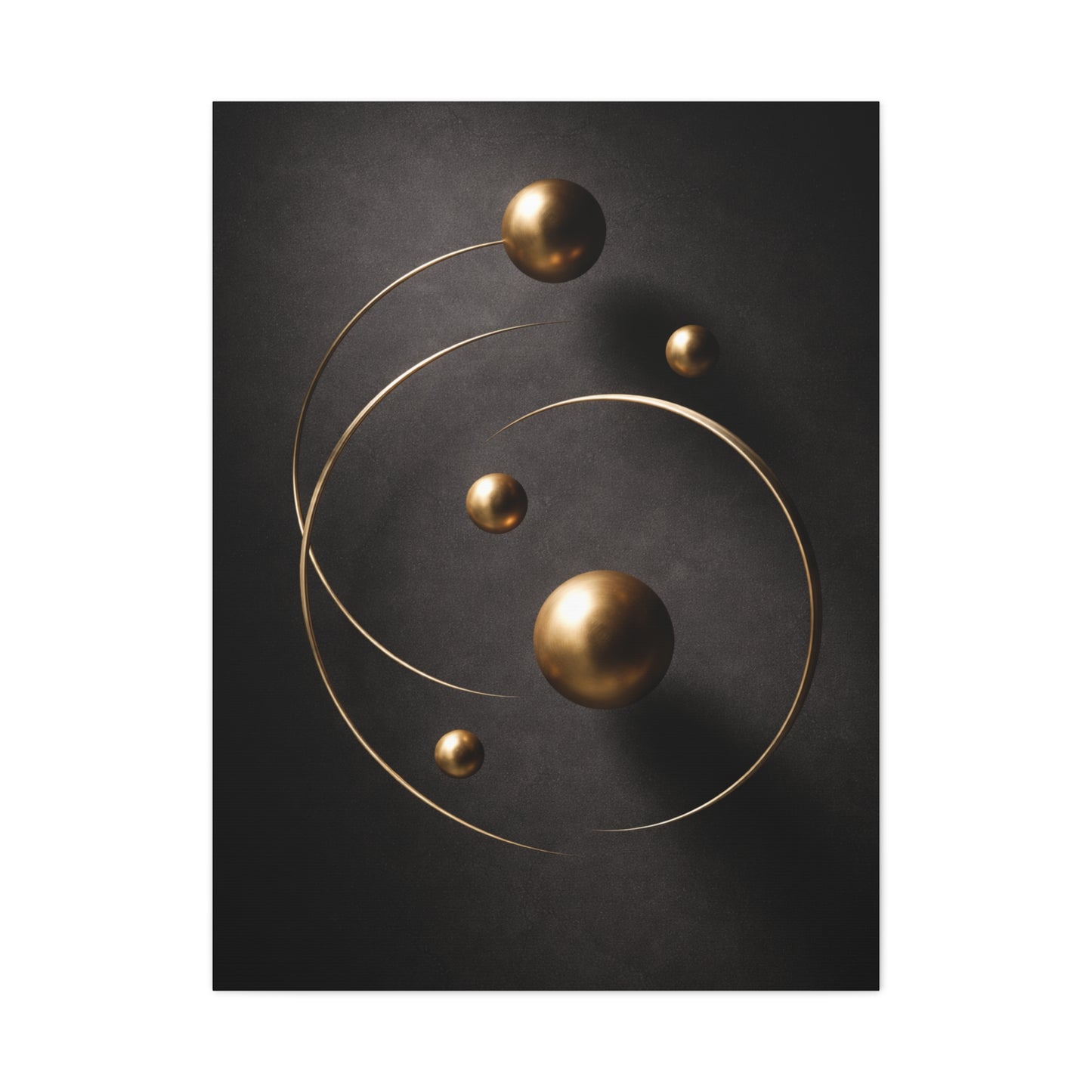 Floating Gold Sculptural Abstract Wall Art & Canvas Print
