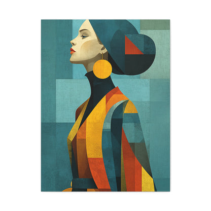 Geometric Fashion Portrait Elegance Wall Art & Canvas Print