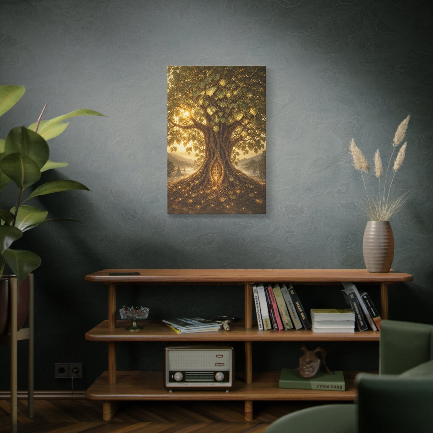 Golden Bodhi Tree Illumination Wall Art & Canvas Print