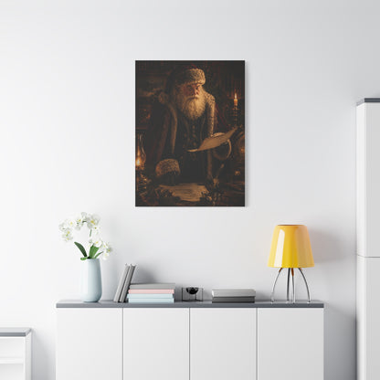Dark Academia Santa Library Wall Art & Canvas Print