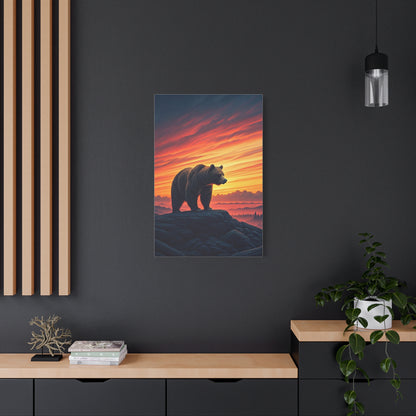 Sunset Summit Bear Silhouette Wall Art & Canvas Prints