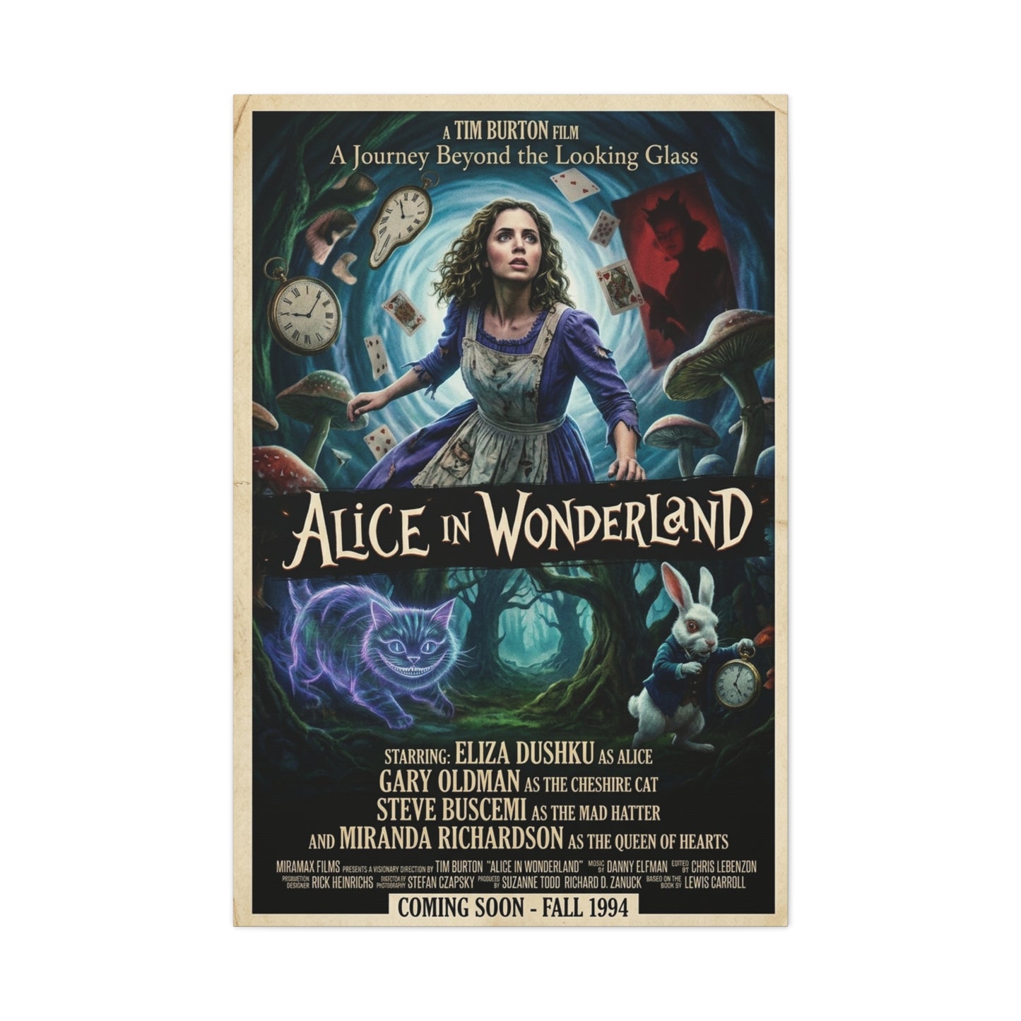 Alice in Wonderland Movie Poster Wall Art & Canvas Print