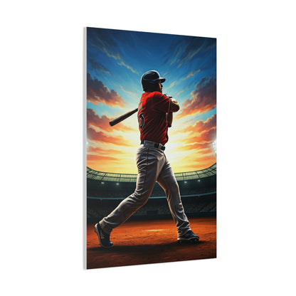 Batter Victory Sunset Stadium Swing Wall Art & Canvas Prints