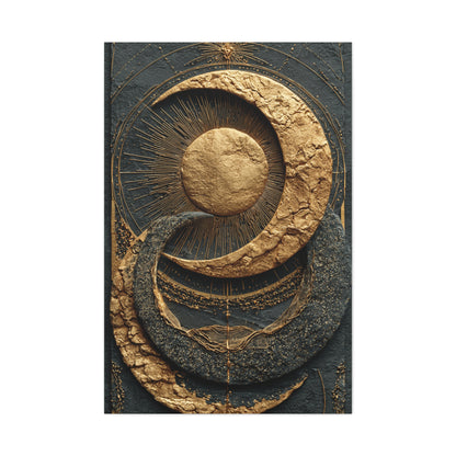 Celestial Gold Eclipse Wall Art & Canvas Print