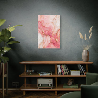 Pink and Gold Marble Flow Wall Art & Canvas Print