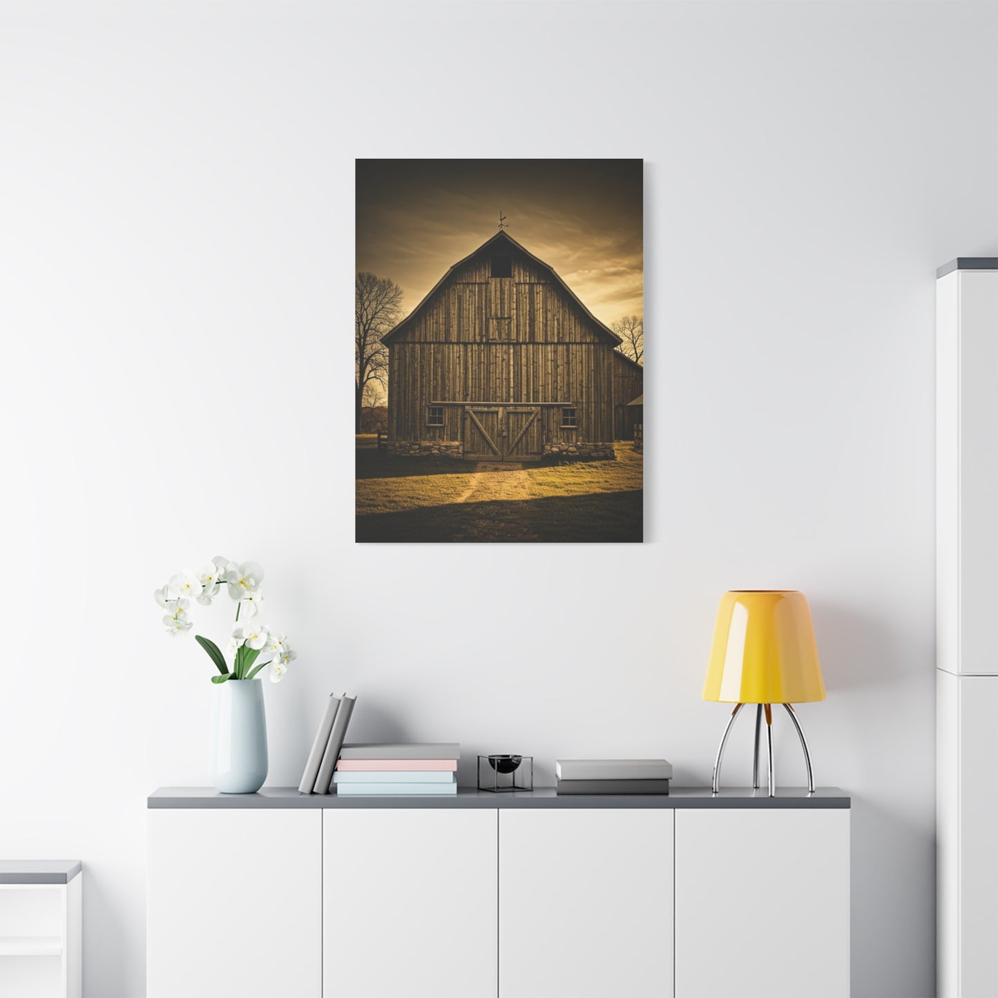 Classic Wooden Barn with Country Path Wall Art & Canvas Prints