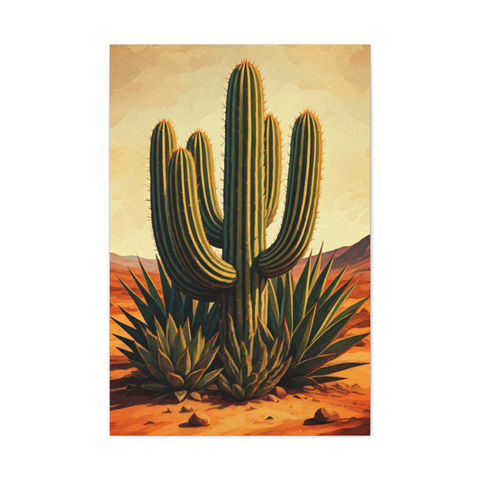 Vintage Desert Botanical Saguaro Wall Art & Canvas Prints