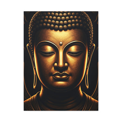 Sacred Golden Calm Buddha Portrait Wall Art & Canvas Prints