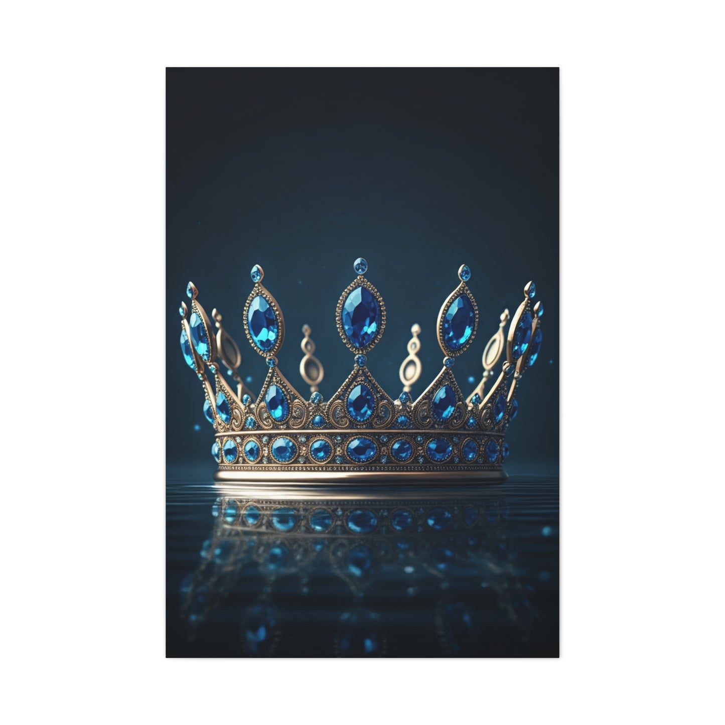 Royal Blue Crystal Crown Wall Art & Canvas Prints