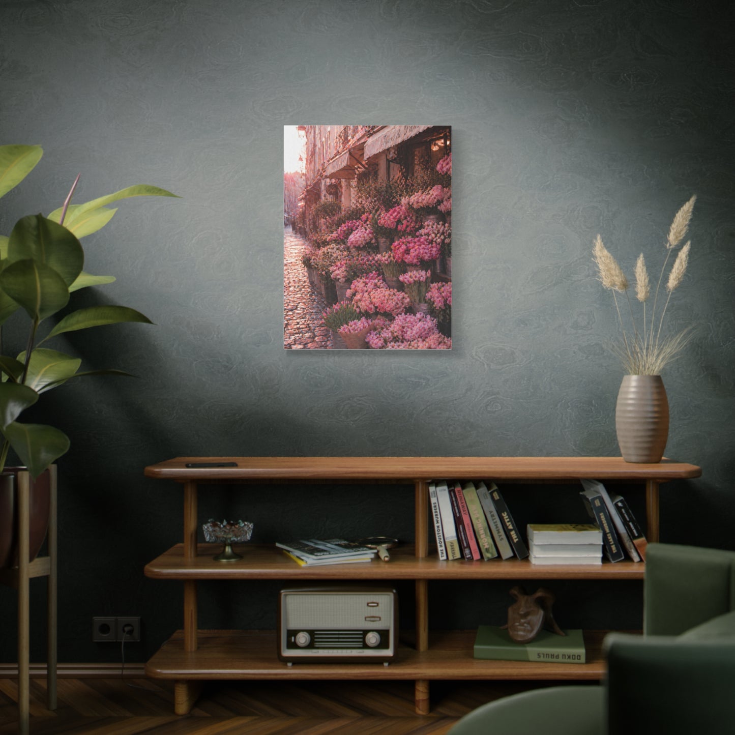 Parisian Pink Flower Market Street Wall Art & Canvas Print