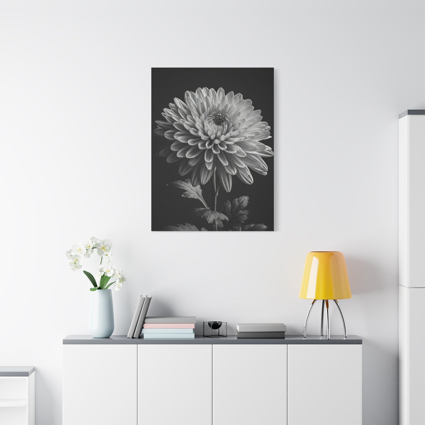 Chrysanthemum Bloom in Noir Wall Art & Canvas Prints