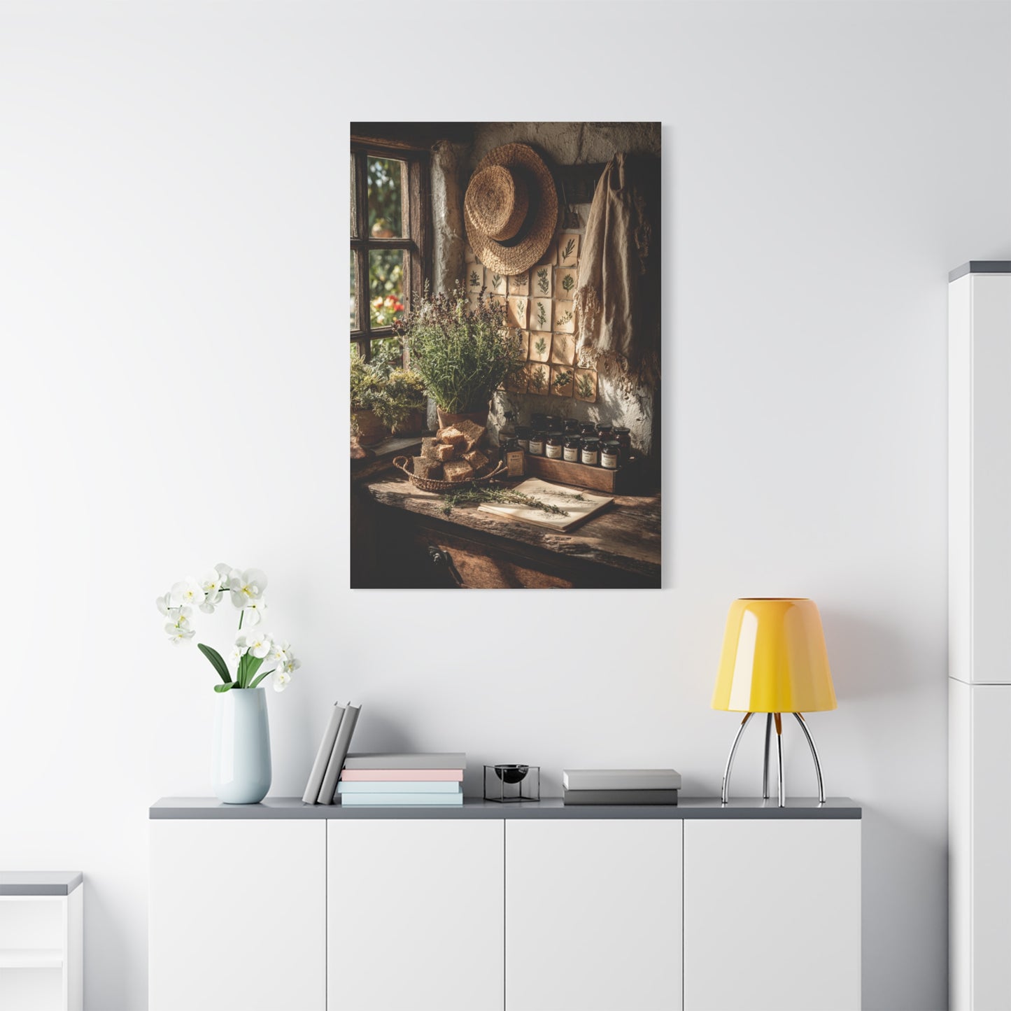 Farmhouse Herb Kitchen Still Life Wall Art & Canvas Print