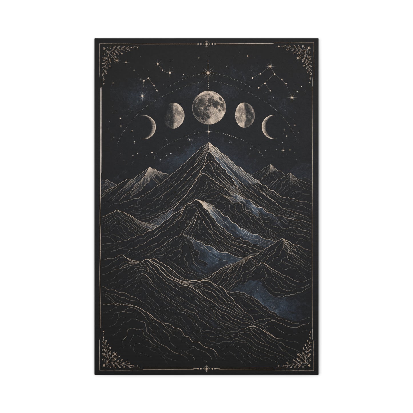 Mystical Moonlit Mountain Contours Wall Art & Canvas Print