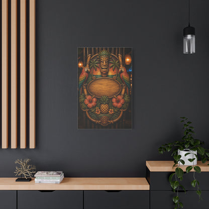 Tropical Tiki Bar Crest Wall Art & Canvas Print