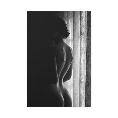 Noir Window Silhouette Figure Wall Art & Canvas Print