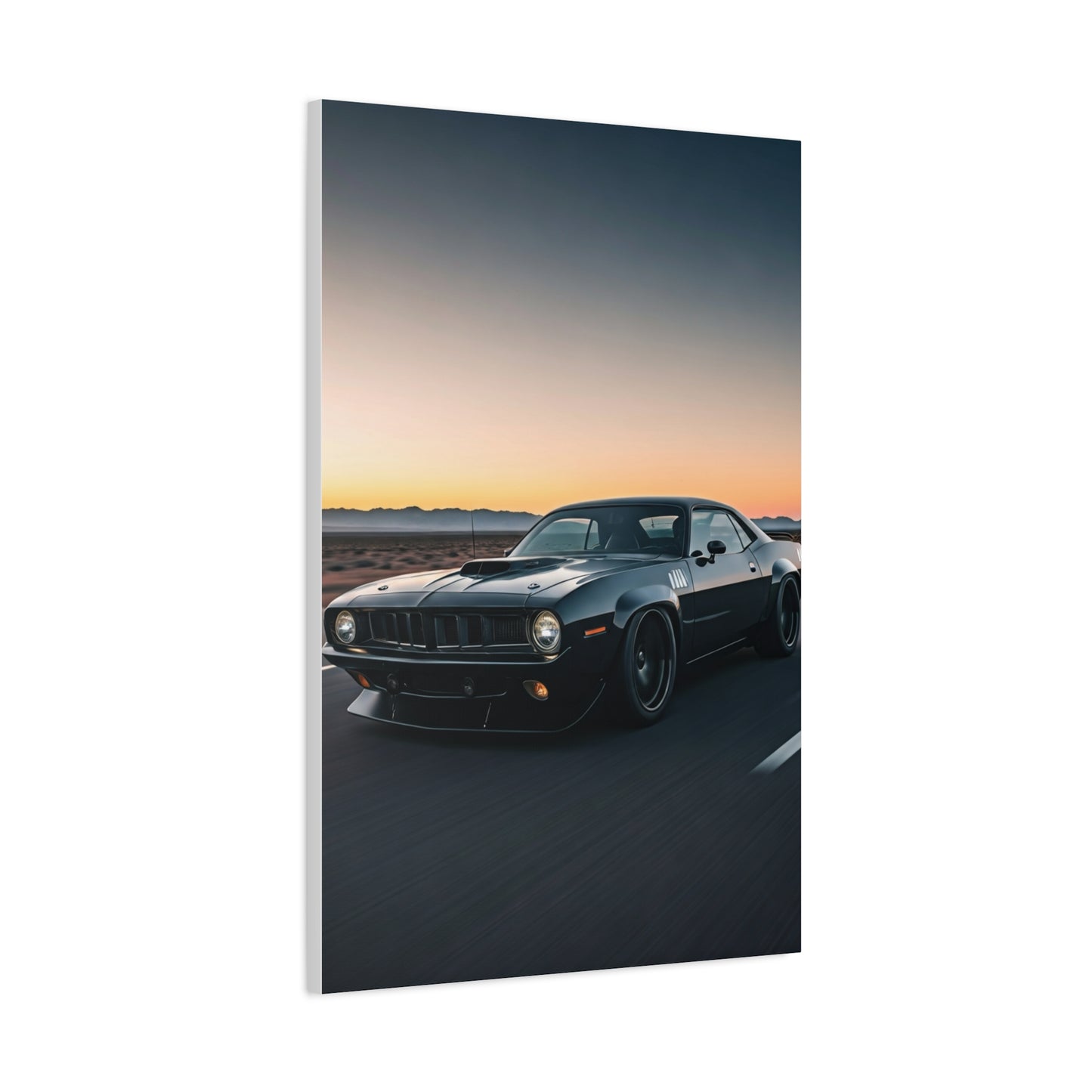 1970 Plymouth ’Cuda Shaker Hood Desert Charge Wall Art & Canvas Prints
