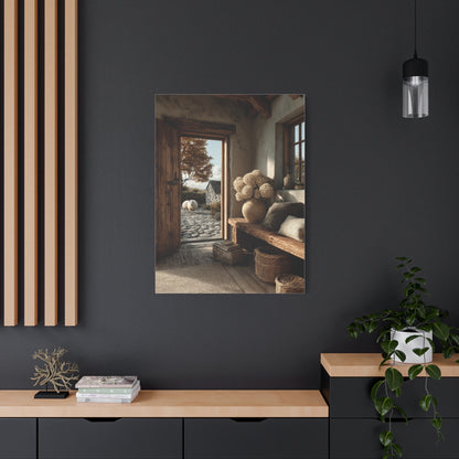 Farmhouse Entryway Open Door Scene Wall Art & Canvas Print