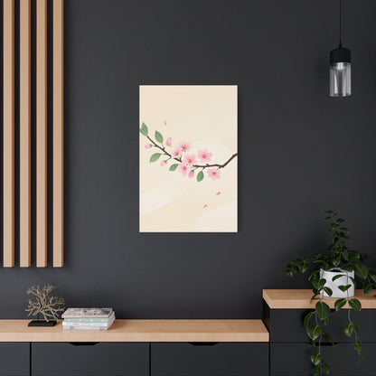 Minimal Sakura Branch Botanical Illustration Wall Art & Canvas Prints