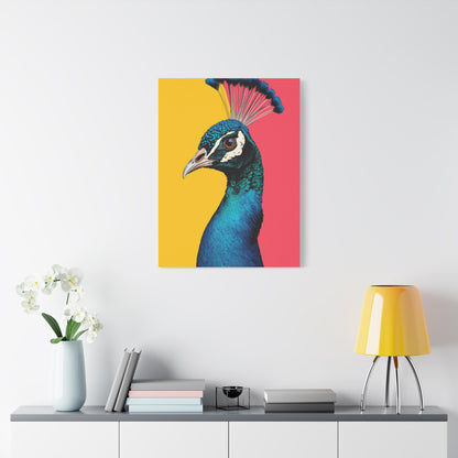 Modern Pop Peacock Profile Wall Art & Canvas Print