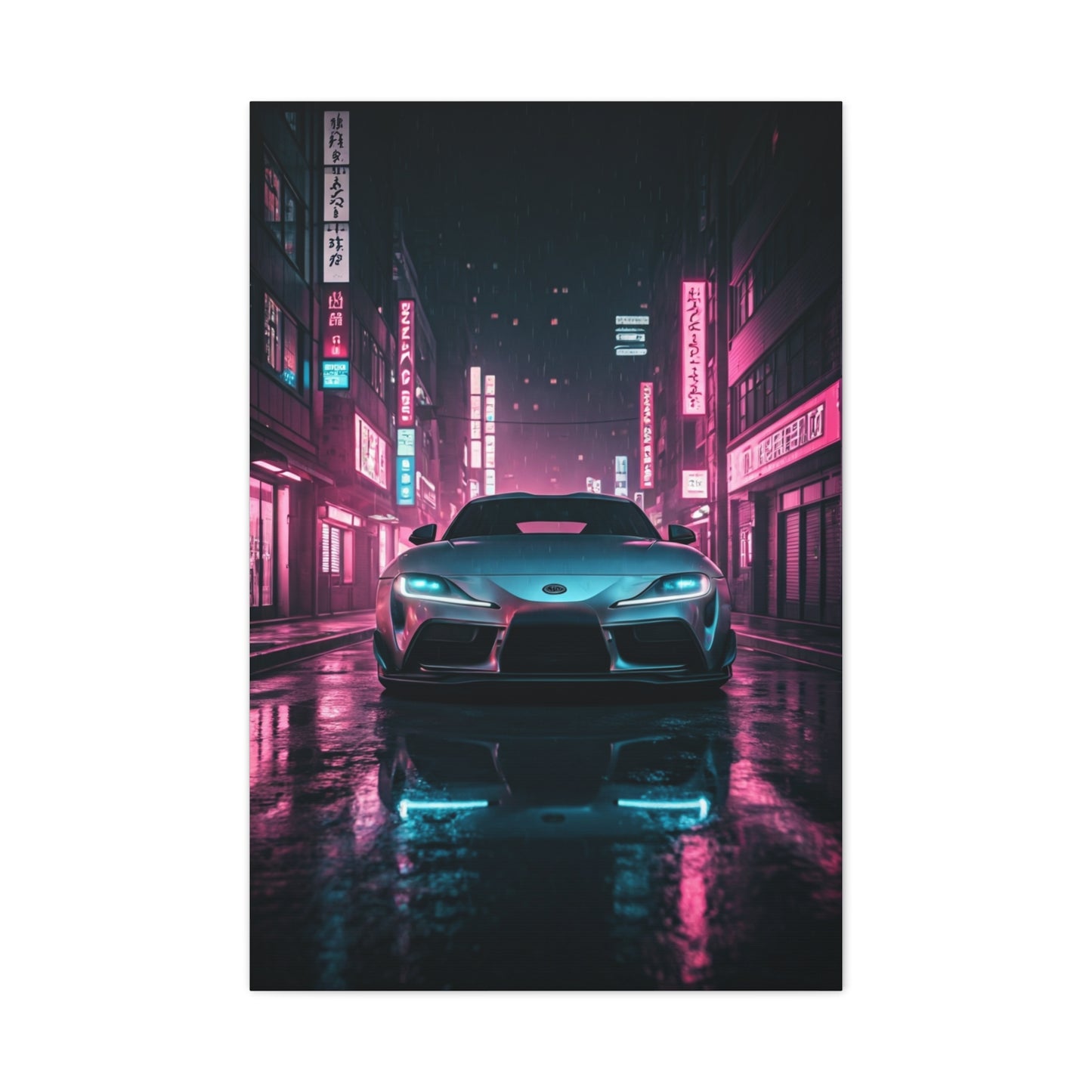 Toyota Supra Mk5 Cyberpunk Street Reflections Wall Art & Canvas Prints