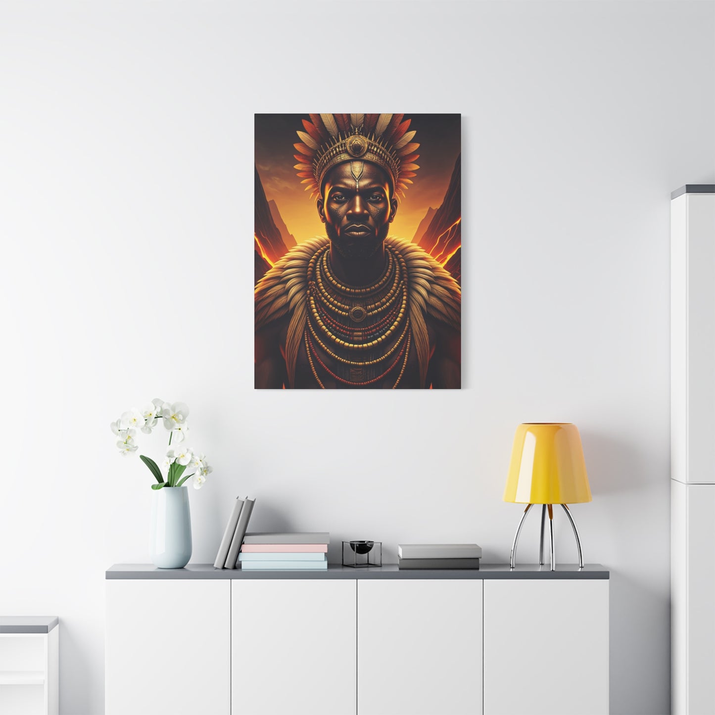 Sunfire Tribal King Portrait Wall Art & Canvas Prints