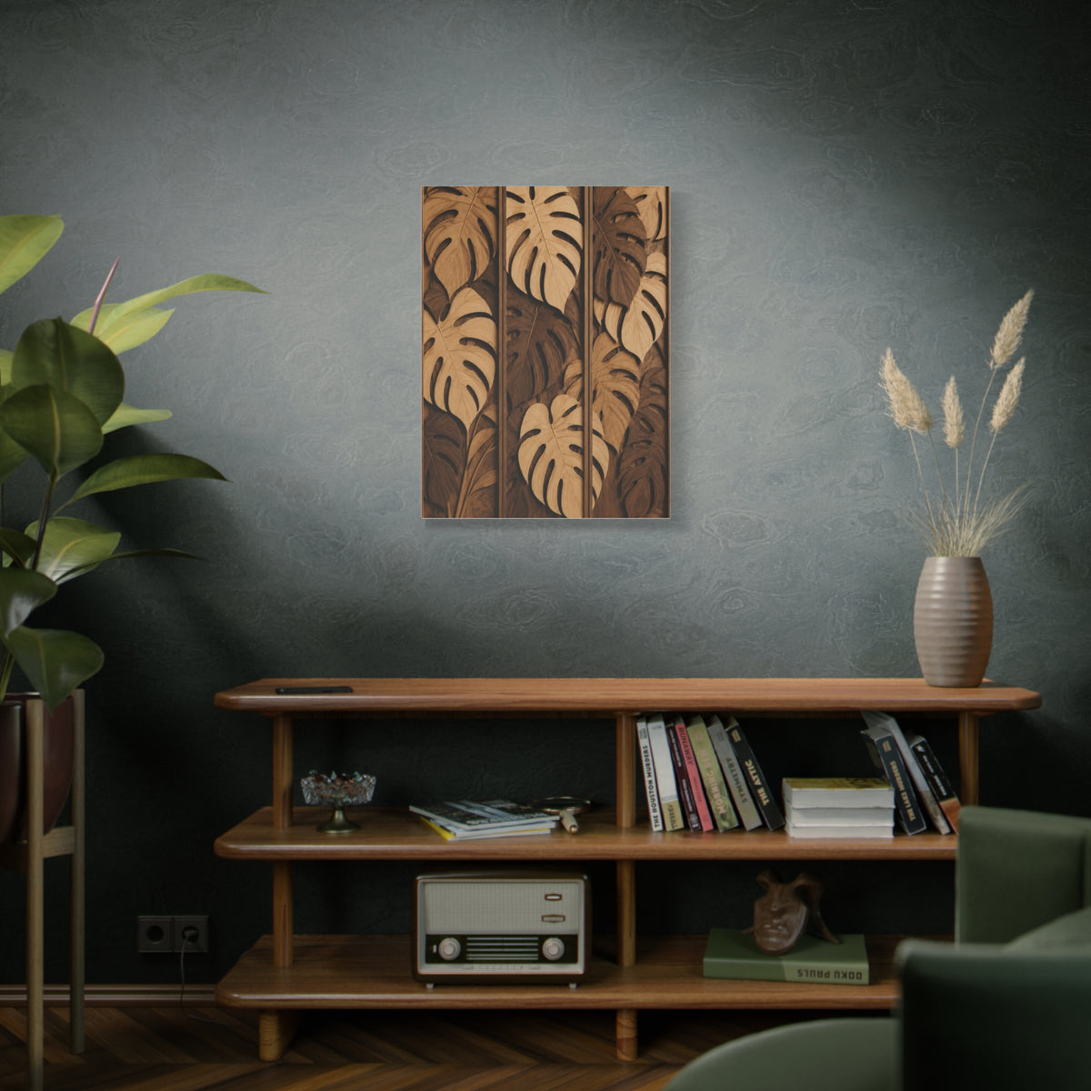 Layered Monstera Wood Panel Tropical Wall Art & Canvas Print