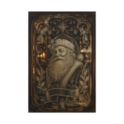 Victorian Etched Mirror Santa Wall Art & Canvas Print