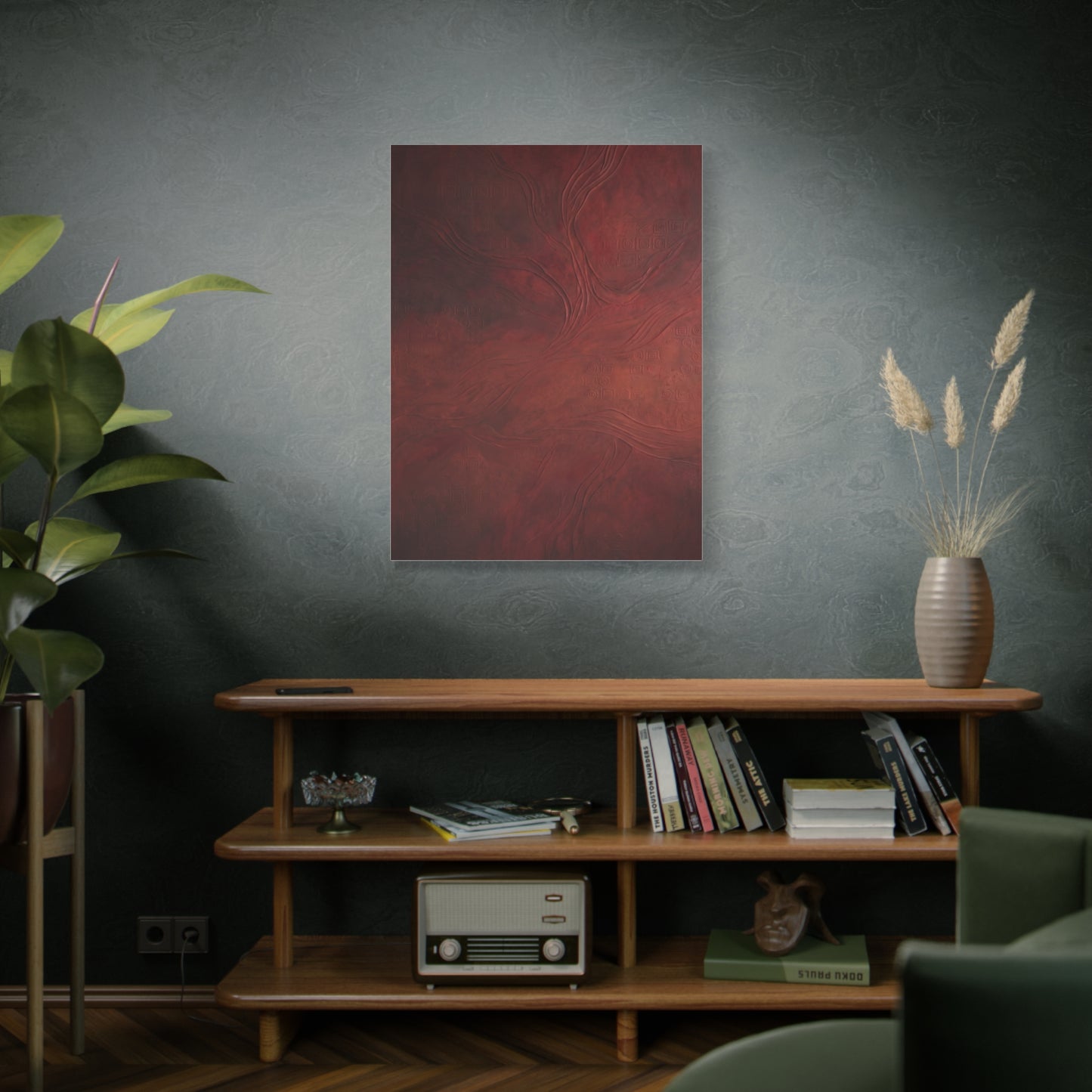 Earthy Red Wabi-Sabi Texture Abstraction Wall Art & Canvas Print