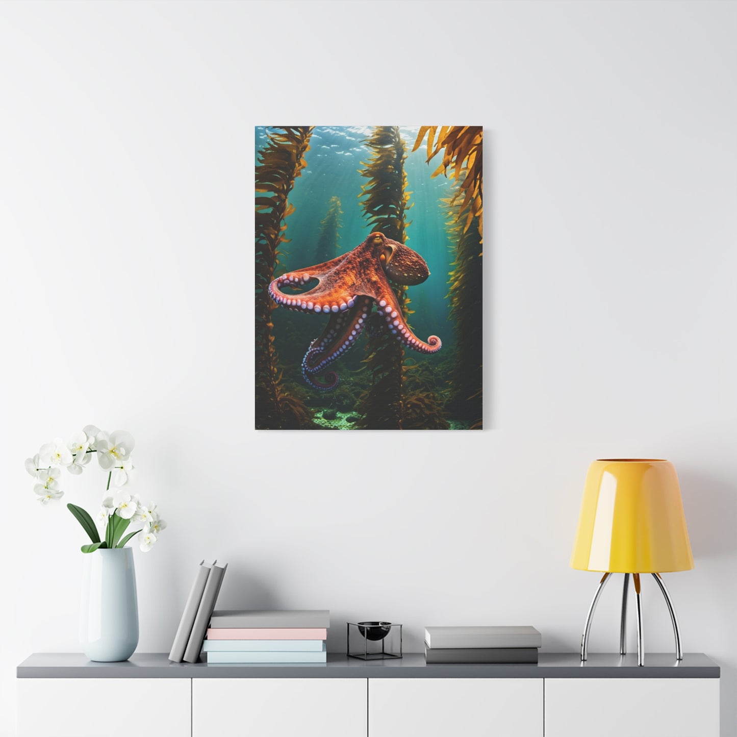 Octopus in Kelp Forest Wall Art & Canvas Prints