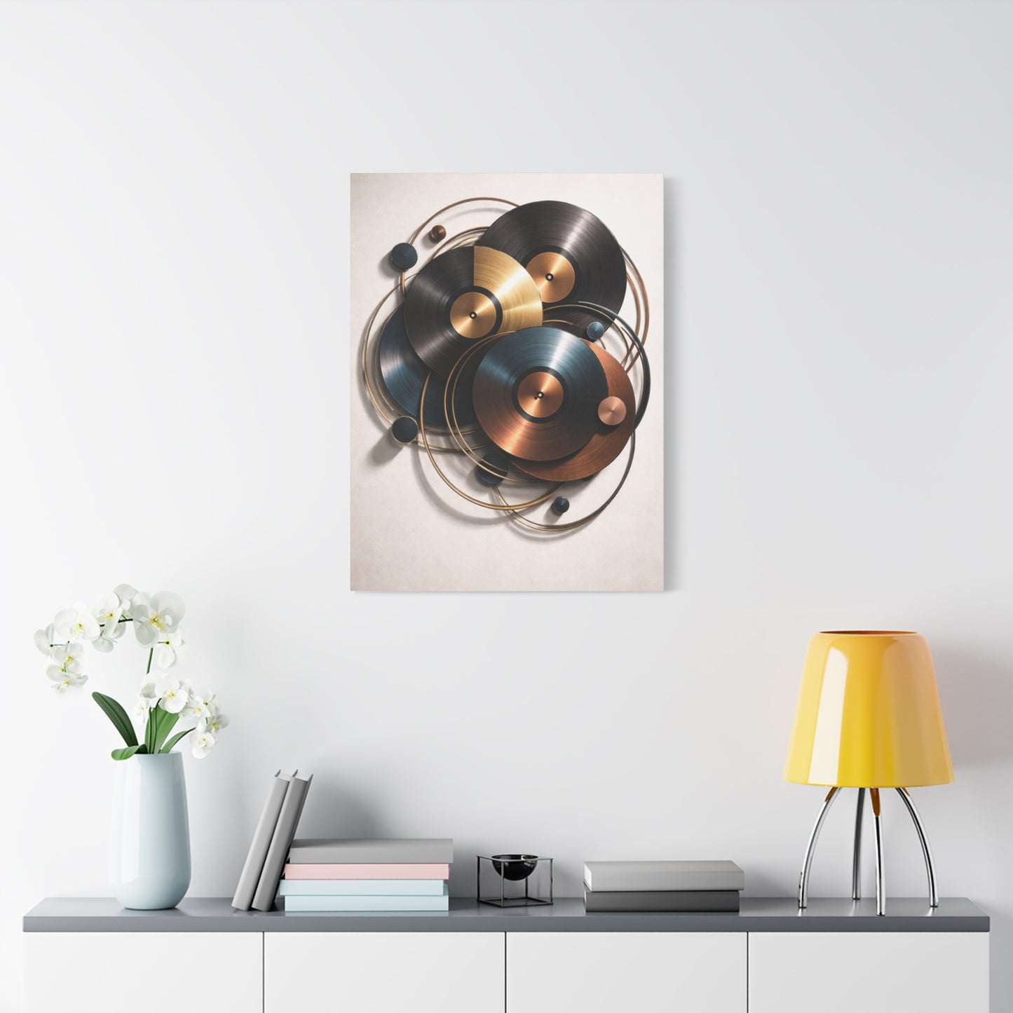 Abstract Vinyl Orbit Sculpture Wall Art & Canvas Print