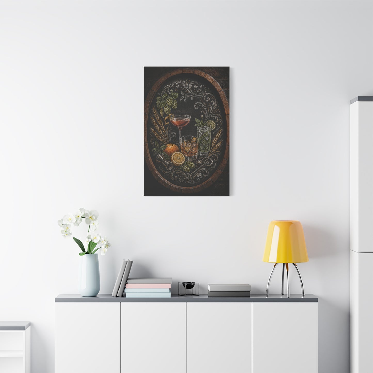 Chalkboard Cocktail Illustration Wall Art & Canvas Print