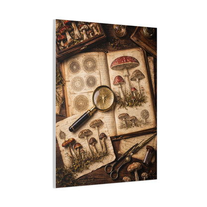 Cabinet-of-Curiosities Mushroom Study Wall Art & Canvas Print