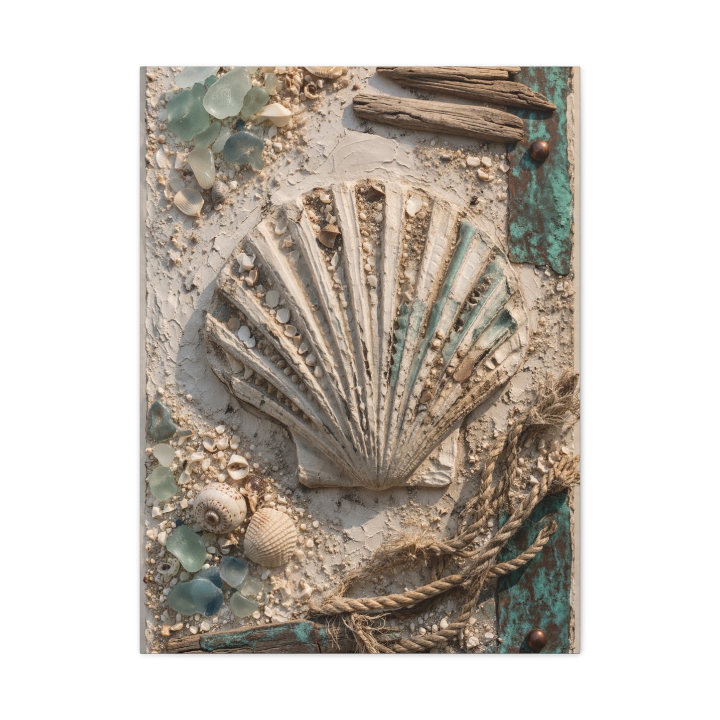Coastal Shell Relief Composition Wall Art & Canvas Print