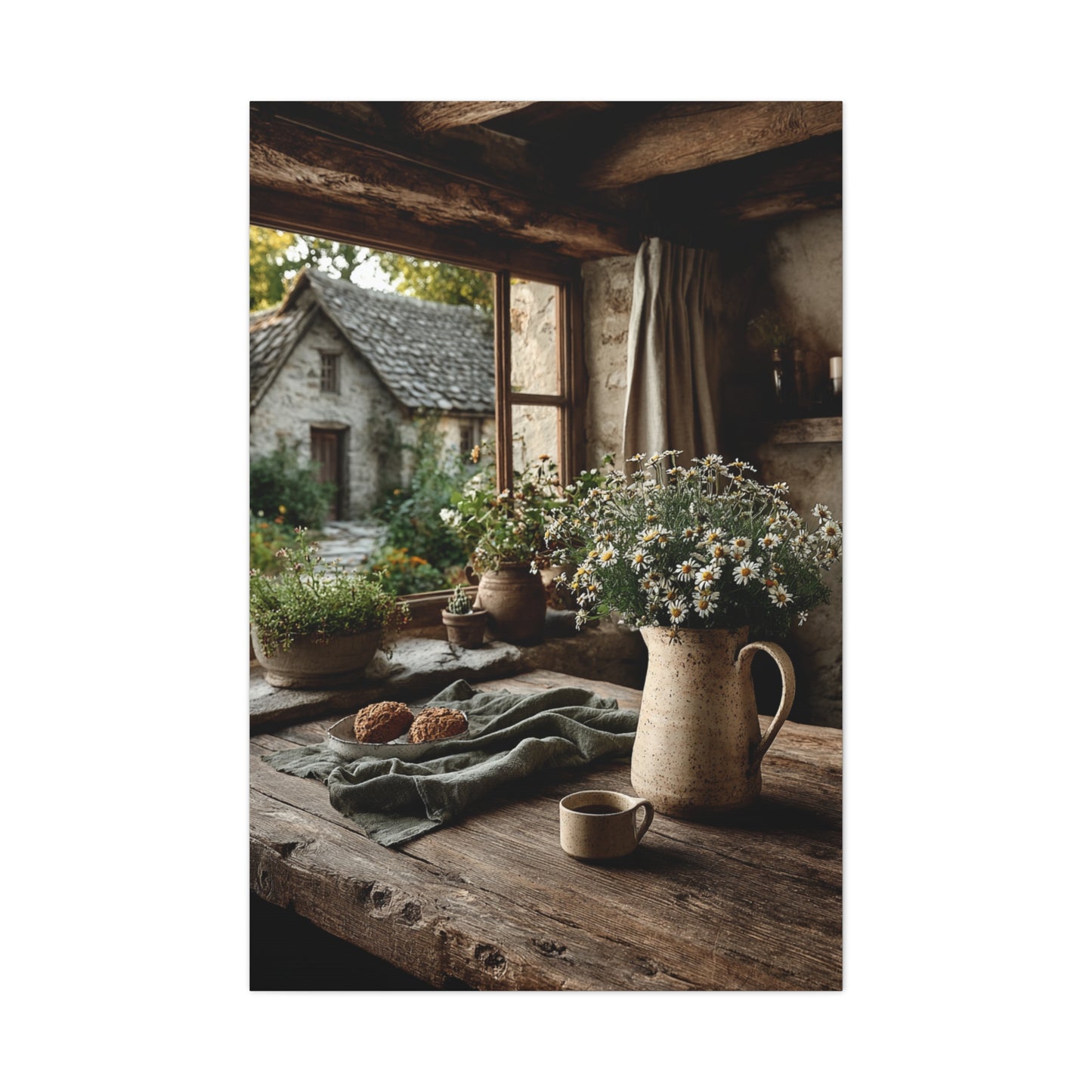 Rustic Farmhouse Window Still Life Wall Art & Canvas Print