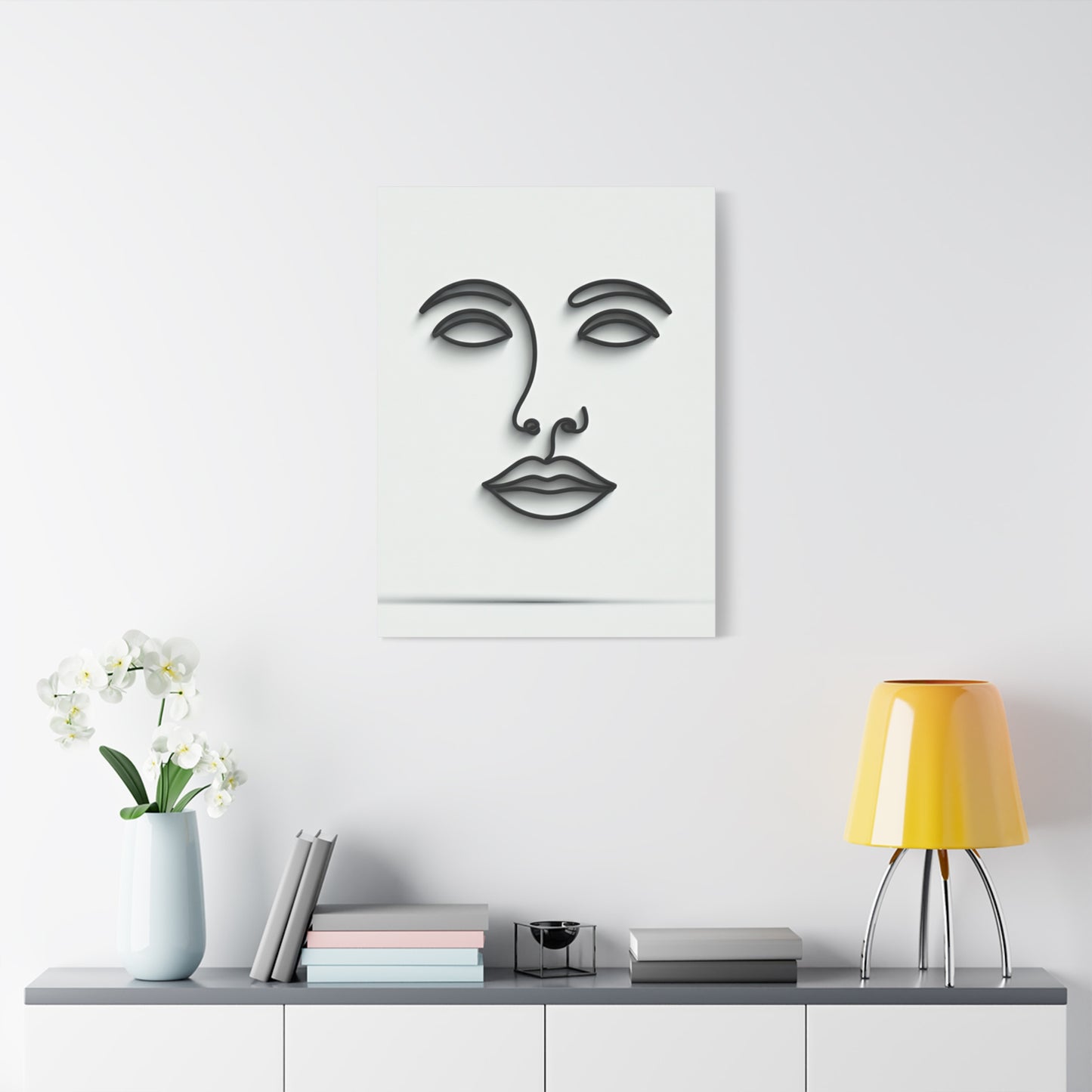 Silent Lines Minimal Face Wall Art & Canvas Print