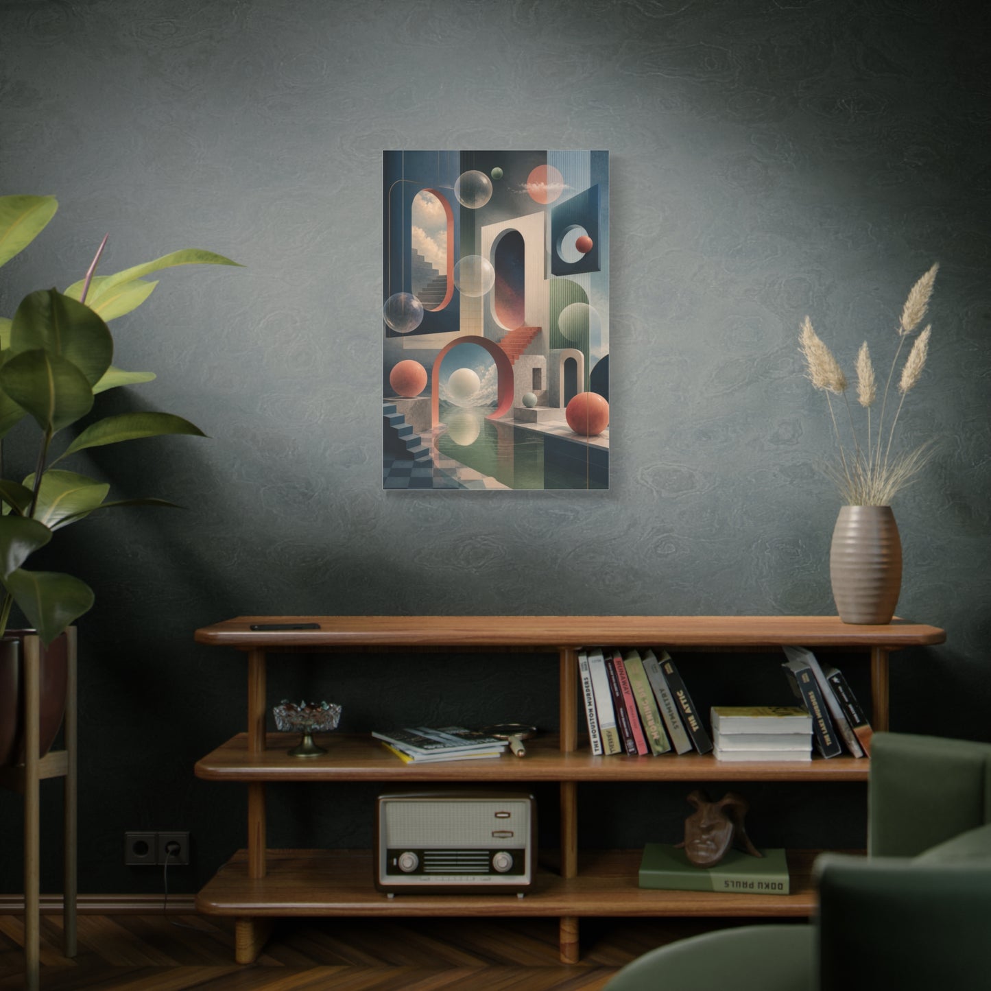 Surreal Geometric Portal Landscape Wall Art & Canvas Print
