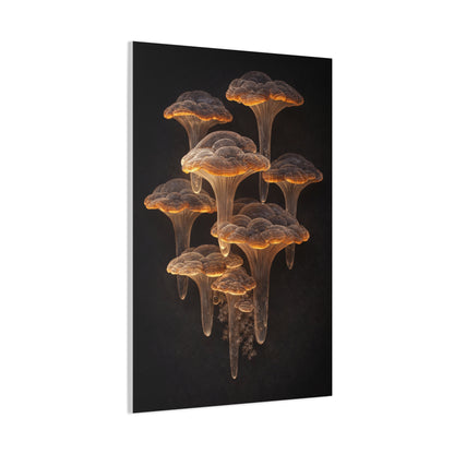 Luminous Amber Lingzhi Sculpture Study Wall Art & Canvas Print