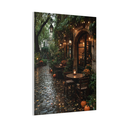 Paris Autumn Café Terrace Wall Art & Canvas Print