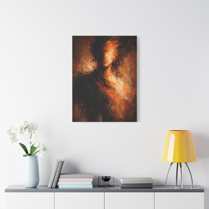 Expressionist Orange Portrait Abstraction Wall Art & Canvas Print