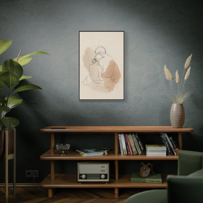 Delicate Sketch Couple Quiet Intimacy Wall Art & Canvas Print