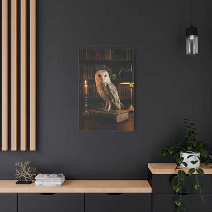 Classic Majestic Barn Owl Library Portrait Wall Art & Canvas Print