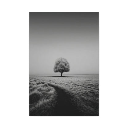 Lone Tree Winter Field Wall Art & Canvas Print
