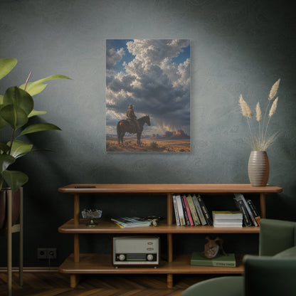 Cowboy Storm Horizon Monument Scene Wall Art & Canvas Print
