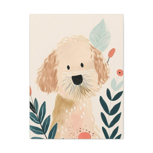 Goldendoodle Illustration Wall Art & Canvas Prints