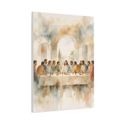 Soft Watercolor Last Supper Composition Wall Art & Canvas Print