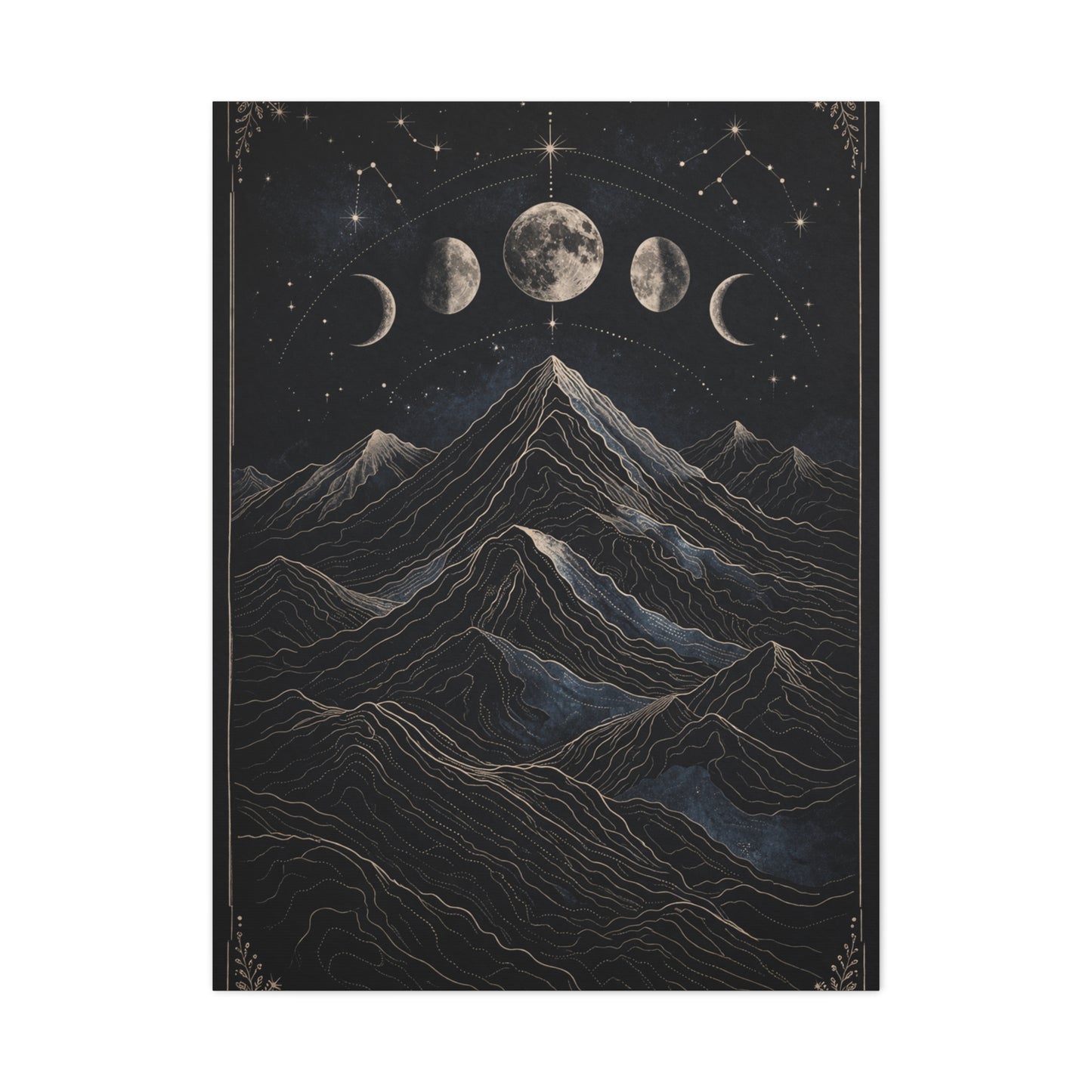 Mystical Moonlit Mountain Contours Wall Art & Canvas Print