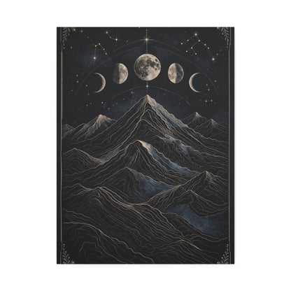 Mystical Moonlit Mountain Contours Wall Art & Canvas Print
