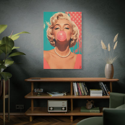 Retro Pop Glam Bubble Portrait Wall Art & Canvas Print